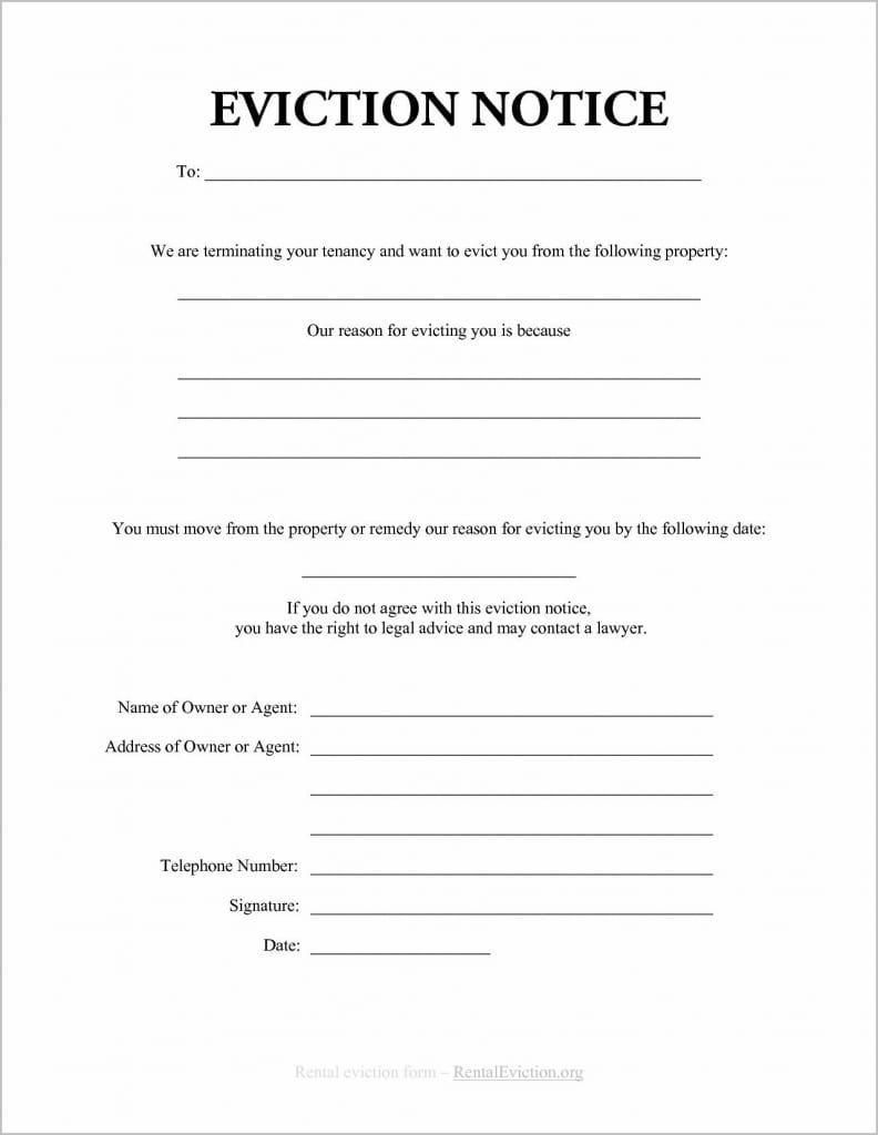 Notice Of Eviction Form Ontario | Forms | Eviction Notice, Resume