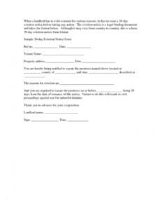 Notice Of Eviction Letter Template - Seeabruzzo - 30 Day Eviction
