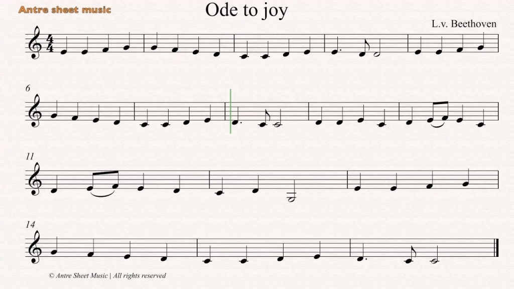 Ode To Joy- Easy Clarinet Sheet Music