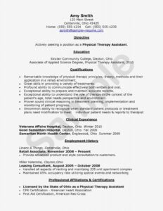 Physical Therapist Assistant Resume Examples Examples Of Resumes