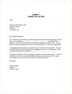 Post Internship Thank You Letter Best Photos Of Summer | Helpful