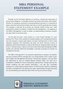 Professional Statement Examples Great Personal Samples Various