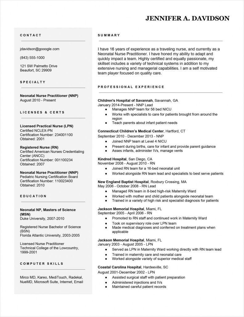 Resume Examples For Nurses | Resume Examples | Nursing Resume