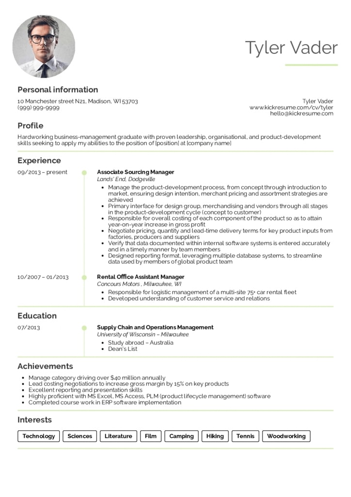 Resume Examplesreal People: Business-management Graduate Cv