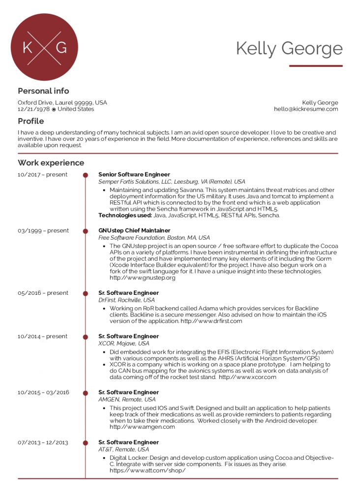 Resume Examplesreal People: Senior Software Engineer Resume
