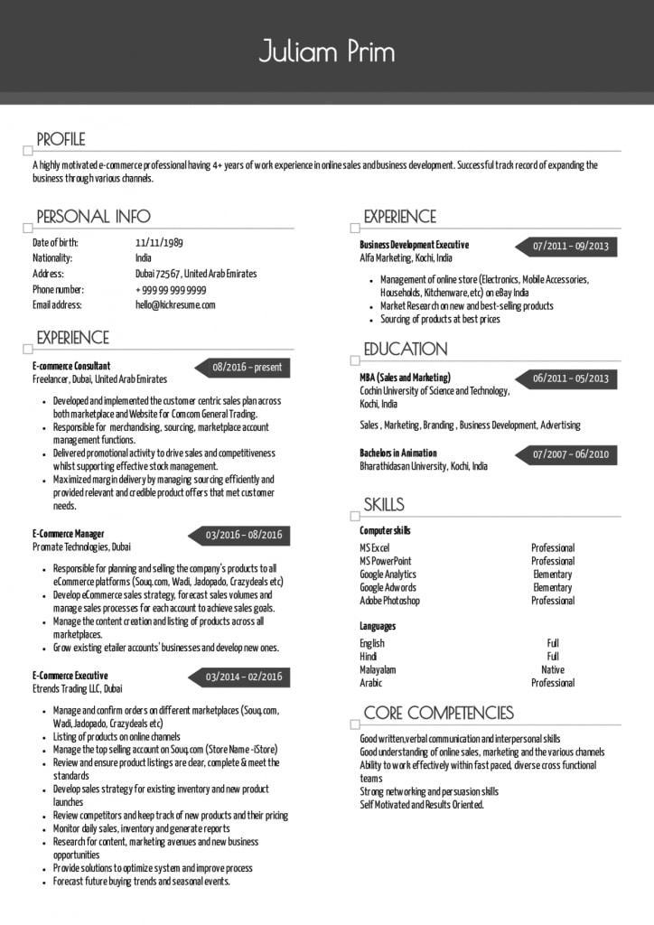 Resume Examplesreal People: Yamaha E-commerce Executive Resume