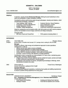 Resume Format Restaurant | Work | Resume Summary, Manager Resume