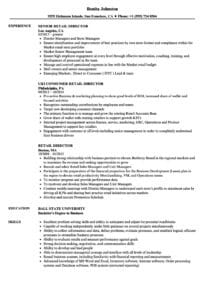 Retail Director Resume Samples | Velvet Jobs