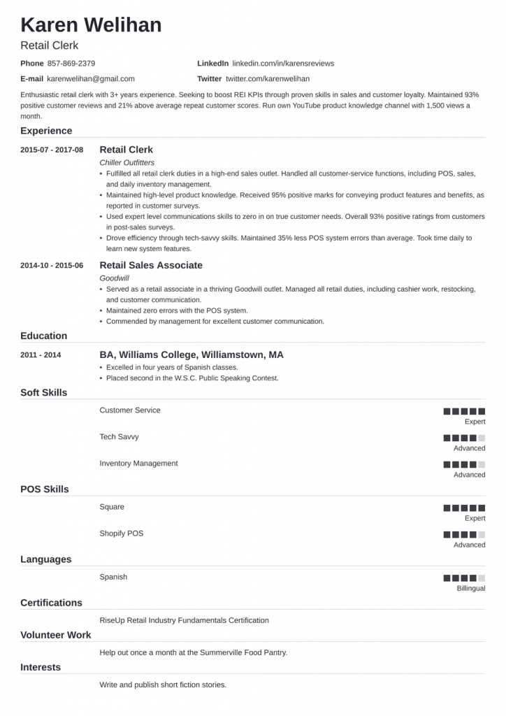 Retail Resume: Sample And Complete Guide [+20 Examples]