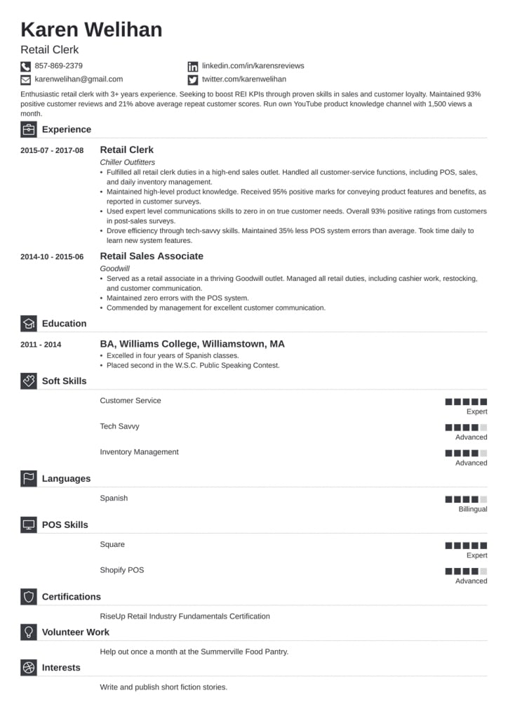 Retail Resume: Sample And Complete Guide [+20 Examples]