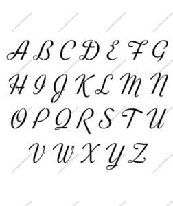 Retro Vintage Cursive Uppercase &amp; Lowercase Letter Stencils A-z 1/4