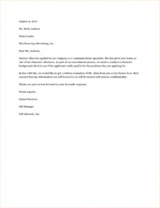 Sample Character Reference Letter | Gplusnick