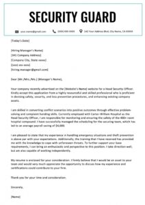 Security Guard Cover Letter | Resume Genius