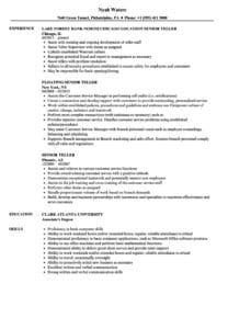 Senior Teller Resume Samples | Velvet Jobs