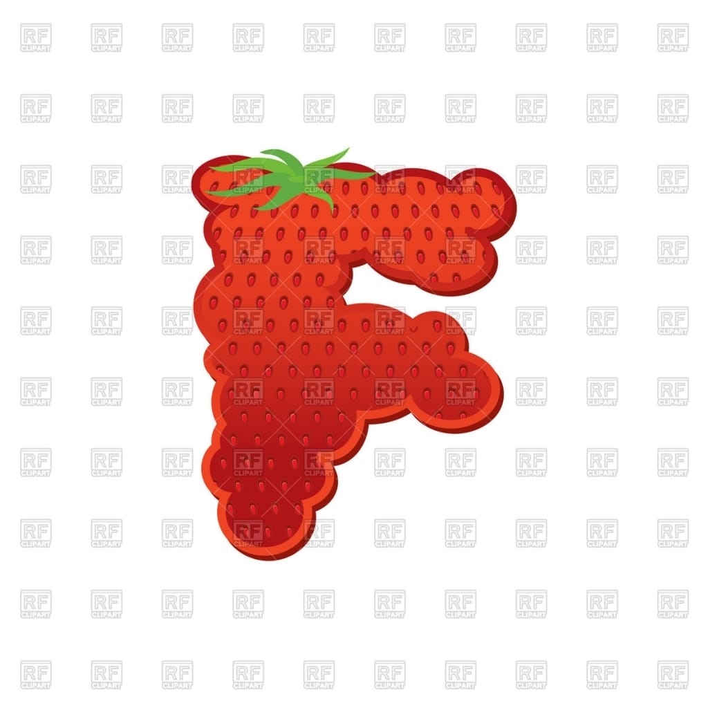 Strawberry Letter F Stock Vector Image
