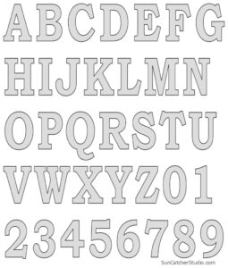 Tall Block Serif Printable Letter Stencils (number And Alphabet