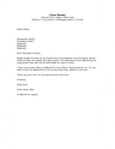 Two Weeks Notice Letters – Download Pdf, Doc Format