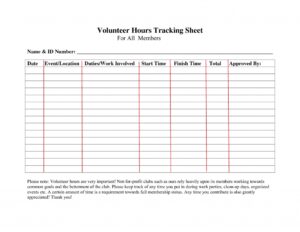 Volunteer+hours+log+sheet+template | Forms | Community Service Hours