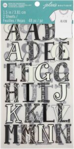 Wrights Iron-on Letters 1.5"-black &amp; White
