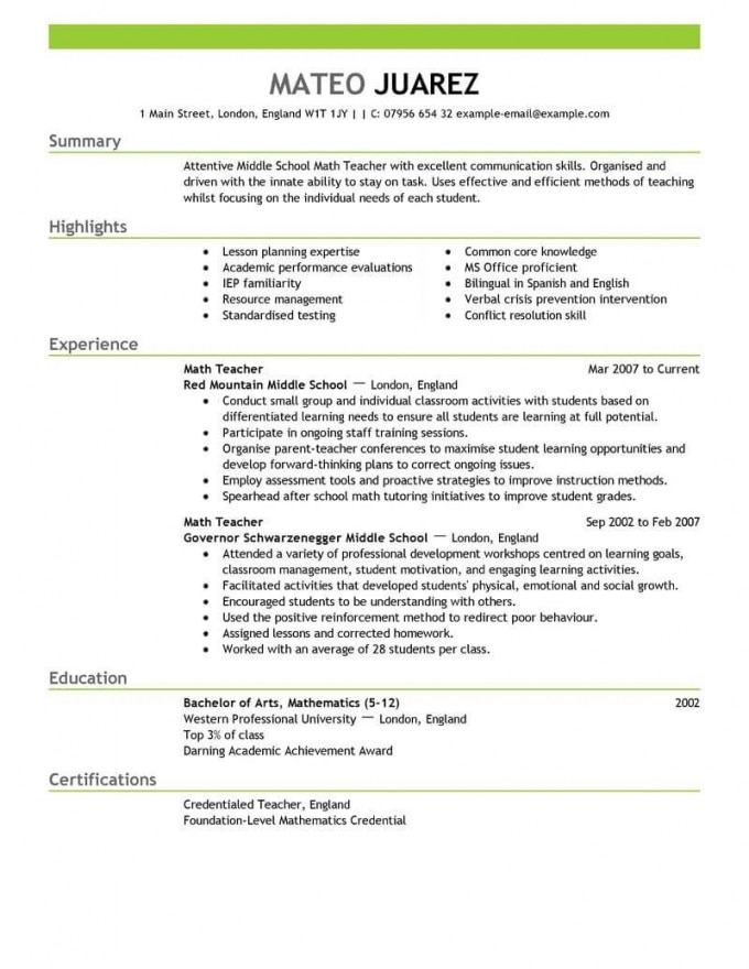 Examples Of Education Resumes