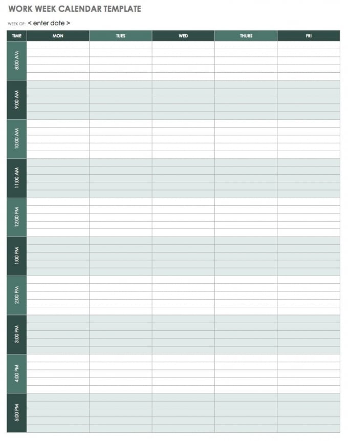 One Week Printable Calendar