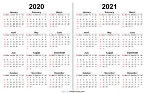 2020 2021 Calendar