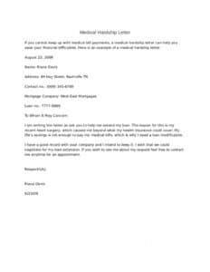 2020 Hardship Letter - Fillable, Printable Pdf &amp; Forms