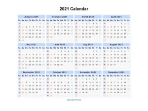 2021 Calendar - Blank Printable Calendar Template In Pdf