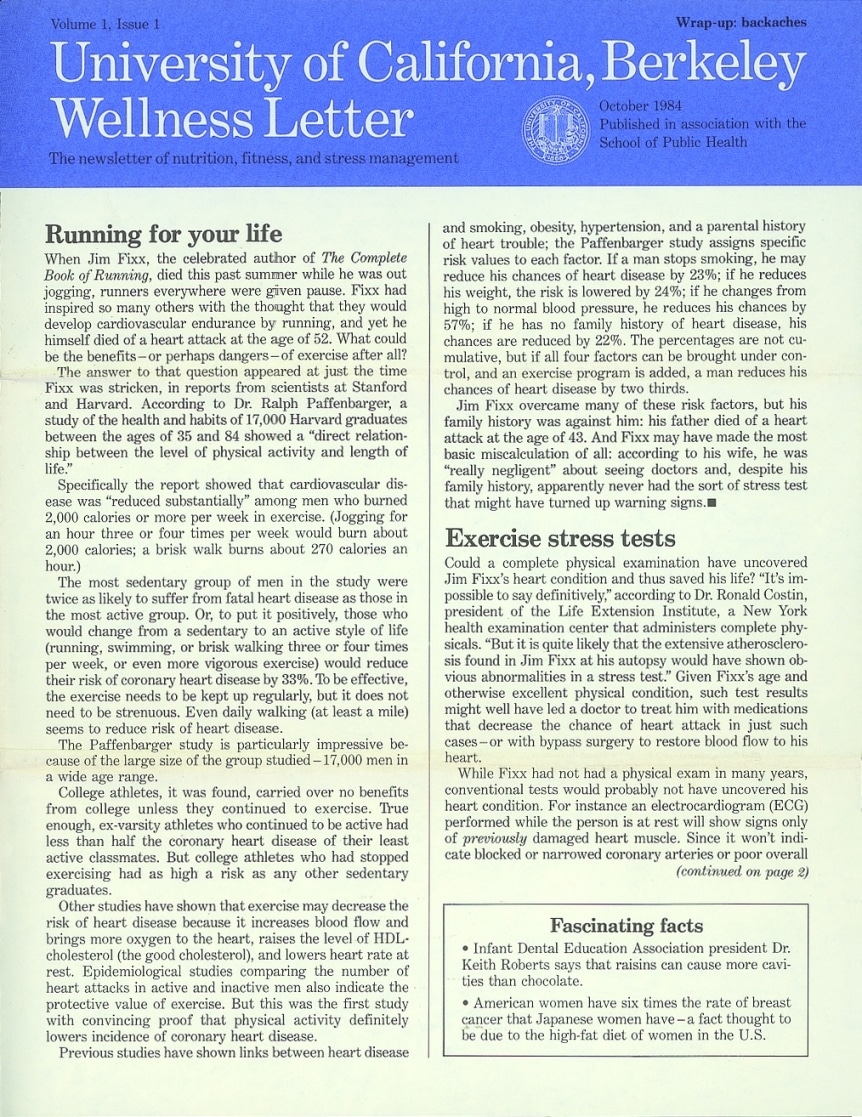 University Of California Berkeley Wellness Letter Subscription
