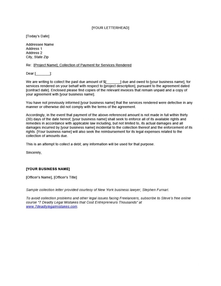 Collection Letter Samples
