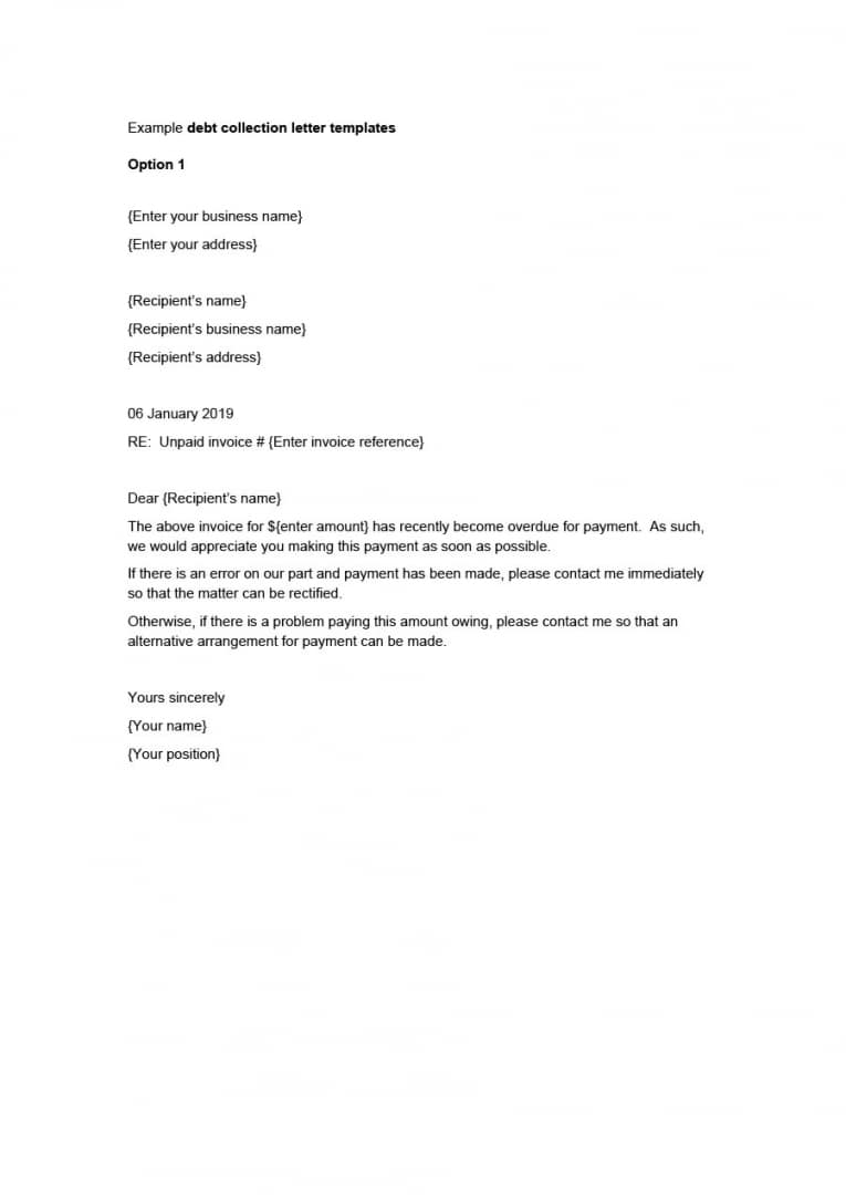 Collection Letter Samples