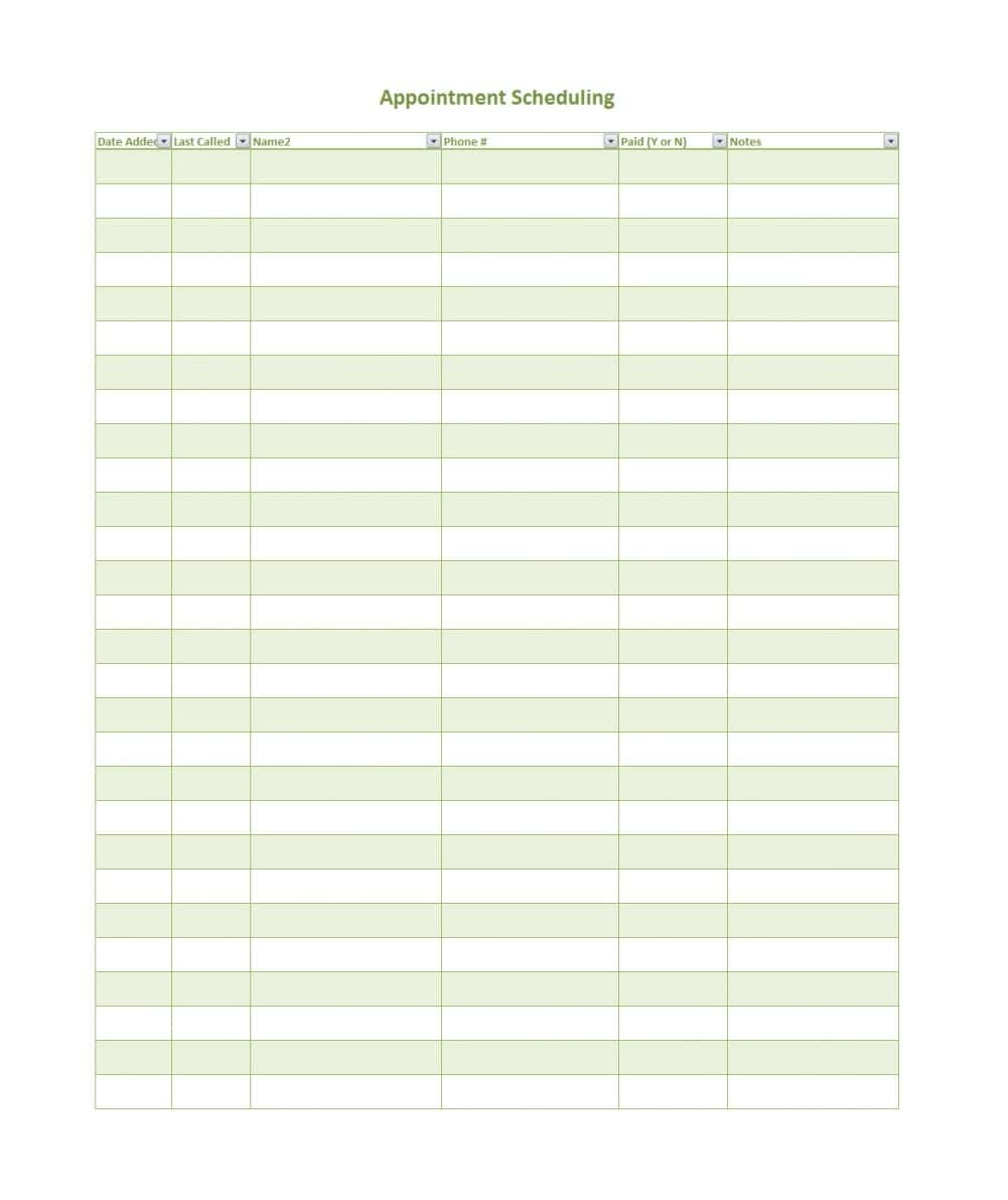 Printable Monthly Appointment Calendar