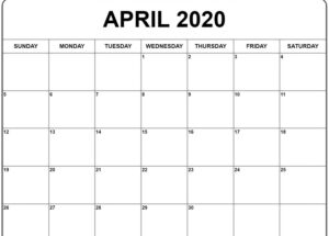 April 2020 Calendar Blank Template | July Calendar, Free