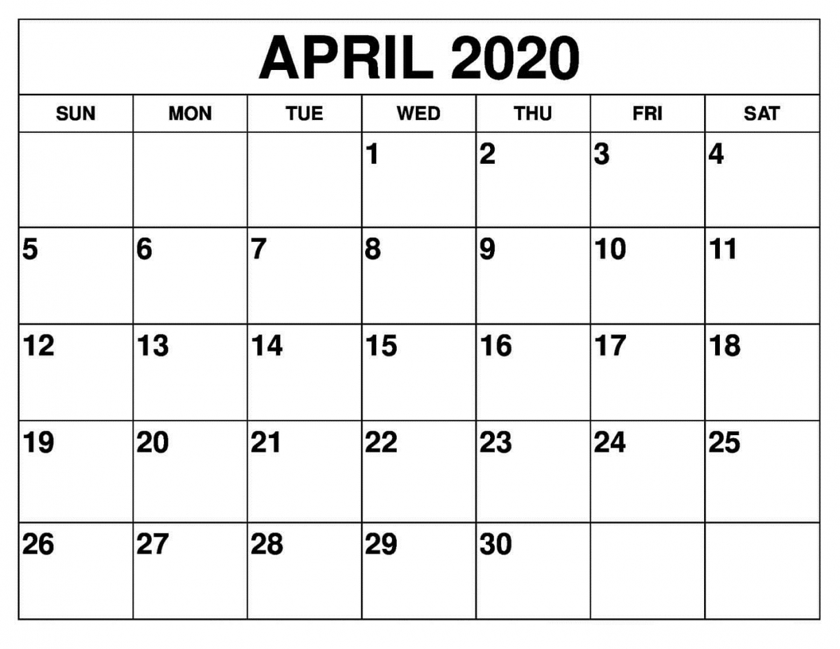 April 2020 Printable Calendar