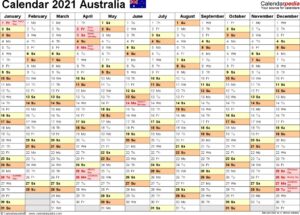 Australia Calendar 2021 - Free Printable Excel Templates