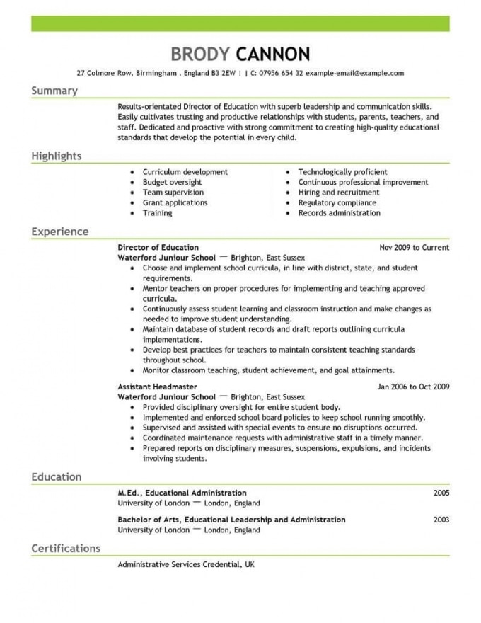 Director Resume Examples