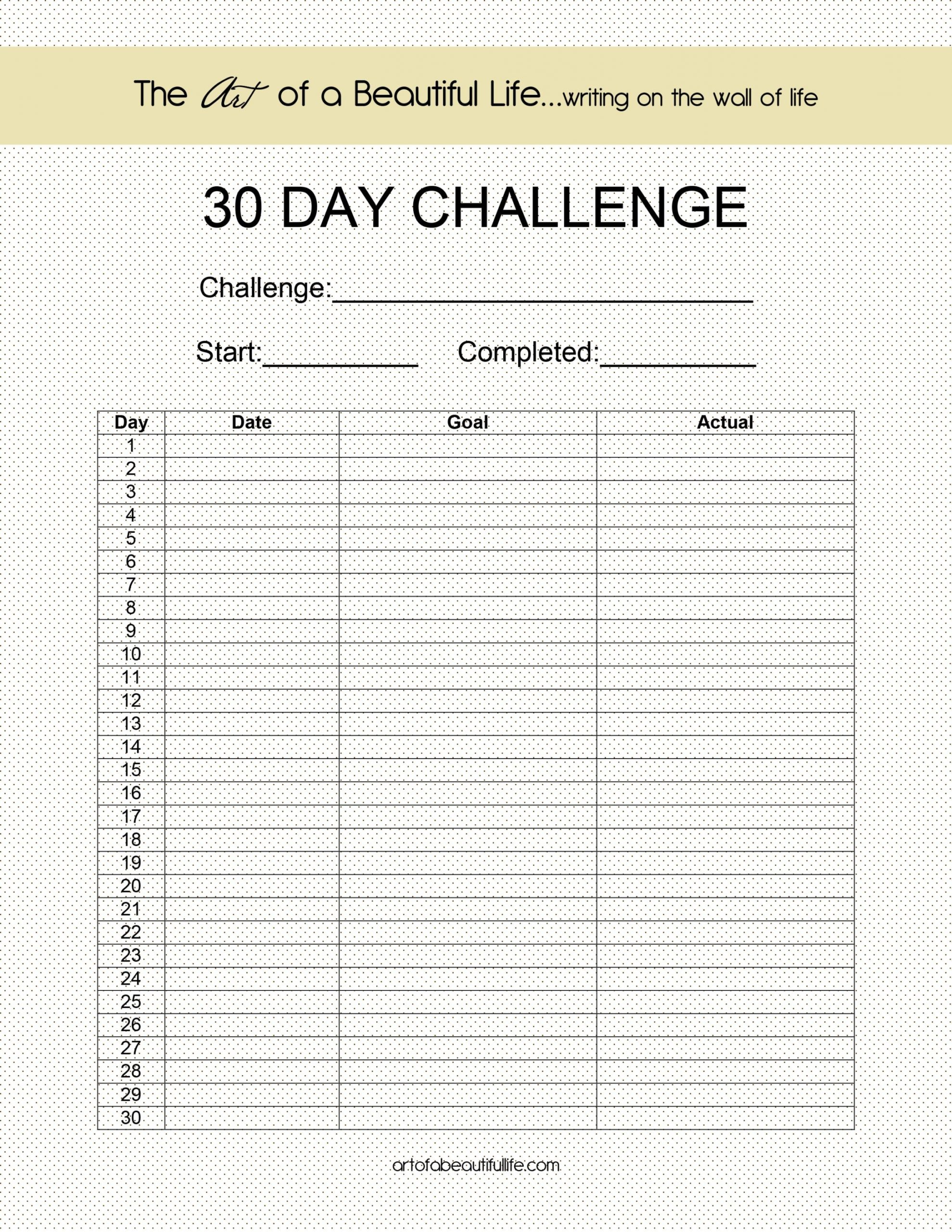 Blank 30 Day Challenge | 30 Day Challenge, 30 Day Plank, 30