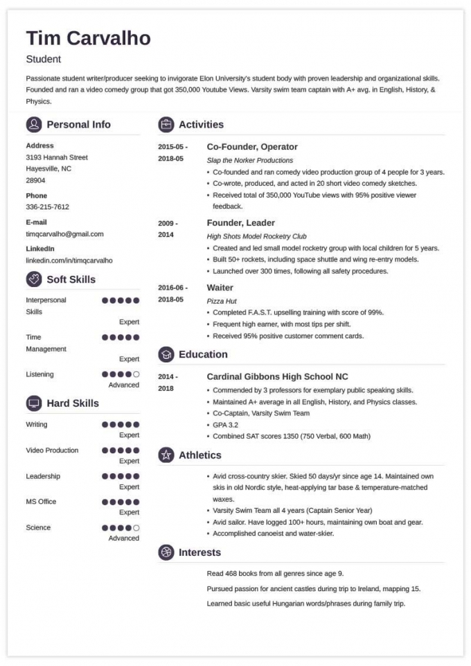 Resume Example College Resume Example College