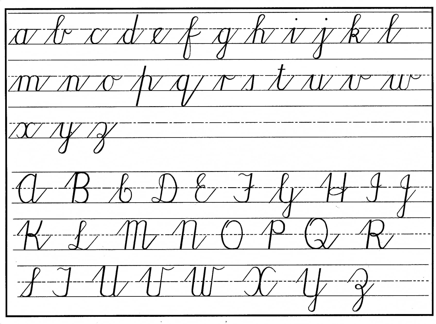 Cursive Letter Chart