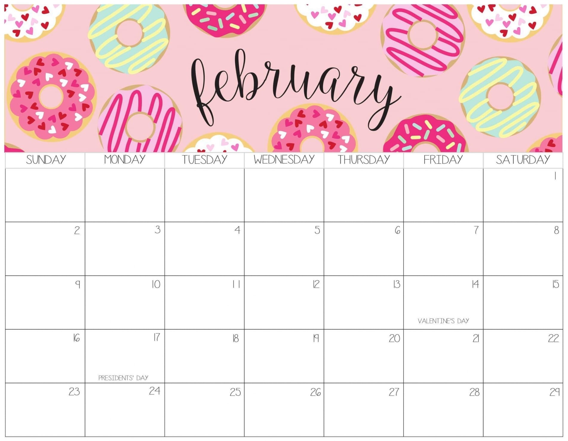 Printable Cute Calendar