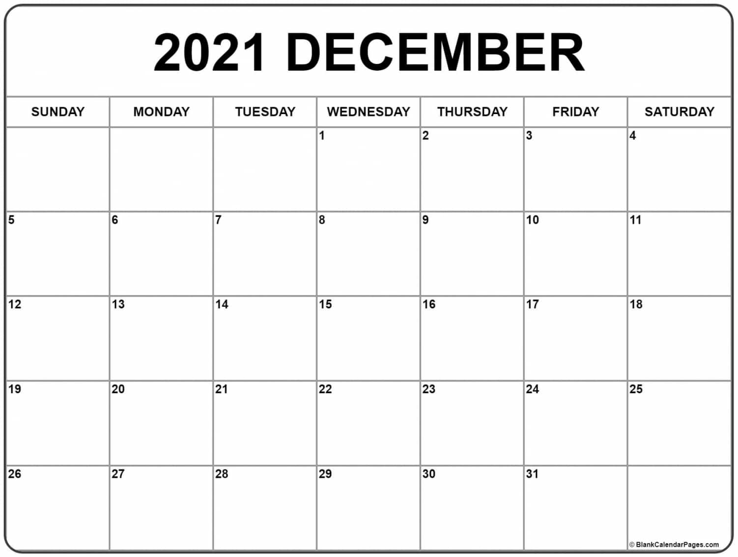Printable Bill Calendar 2021