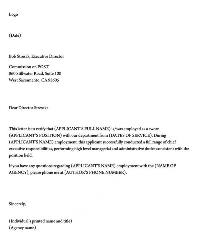 Sample Job Verification Letter