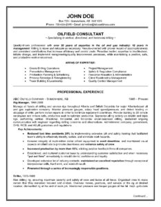Epic Example Of A Oilfield Consultant Resume Sample