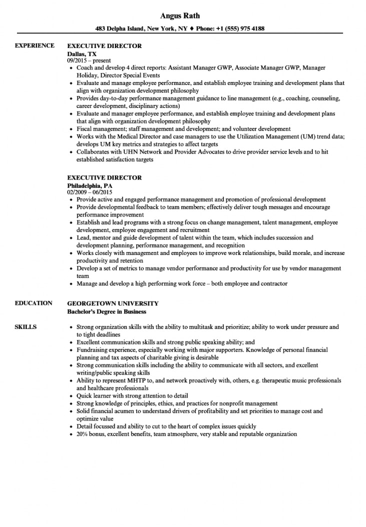 Director Resume Examples