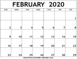 February 2020 Printable Calendar - Free-Printable-Calendar
