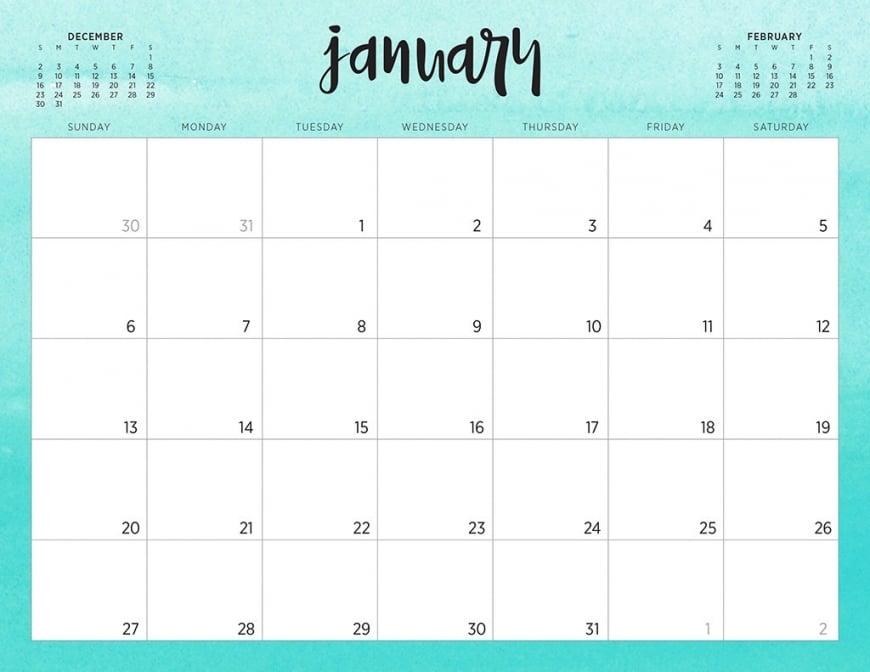 Printable Cute Calendar