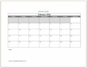 Free 2020 Calendar Template Word