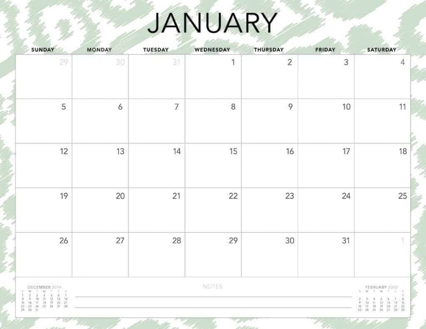 Printable 2020 Calendar Monthly Printable 2020 Calendar Monthly