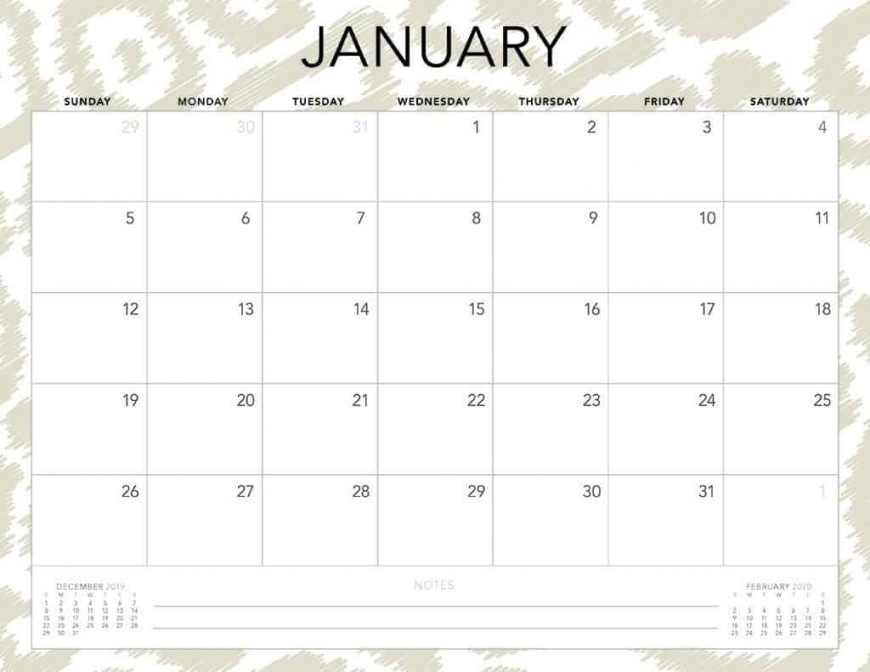 Calendar 2020 Printable By Month