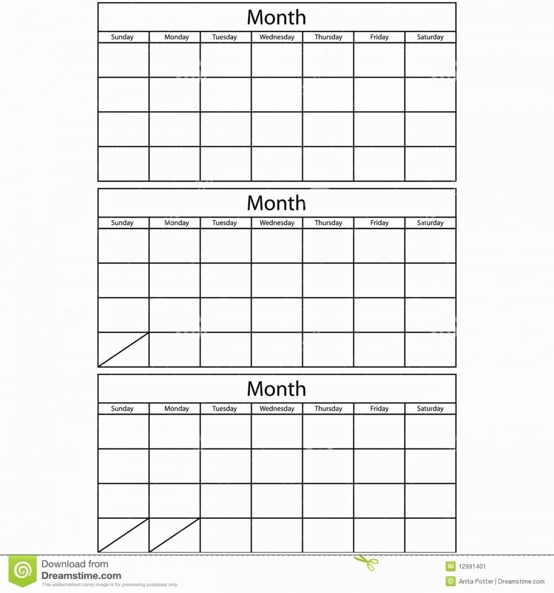 3 Month Calendar Printable
